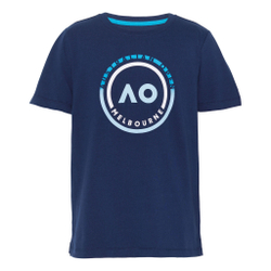 Мужское теннисное поло Australian Open AO Round Logo T-Shirt Men - Dark Blue, Blue