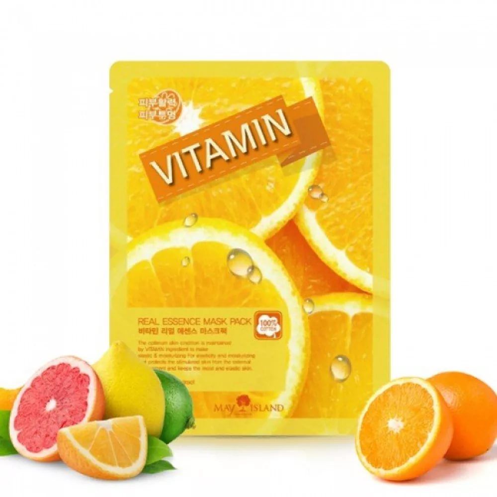 Маска тканевая для лица витаминная MAY ISLAND Real Essence Vitamin Mask Pack