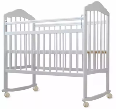 Кроватка Incanto Pali  на колесах с качалкой, цвет белый