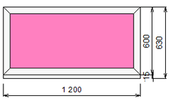 Пластиковое окно 600 х 1200 ТермА Эко с глухой створкой
