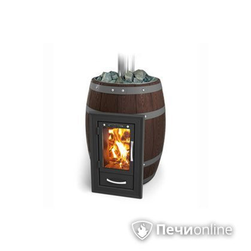 Дровяная печь-каменка TMF Вариата Inox Люмина КТК Баррель палисандр