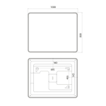 Зеркало с подсветкой 3 в 1 IDDIS Uniq, два навеса, 100/80 см, UNI1080i98