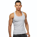 Серая мужская майка из хлопкового полотна (Размер: L) (Цвет: серый)