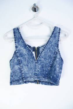 Топ джинсовый, маркировка S, визуально на 44 размер