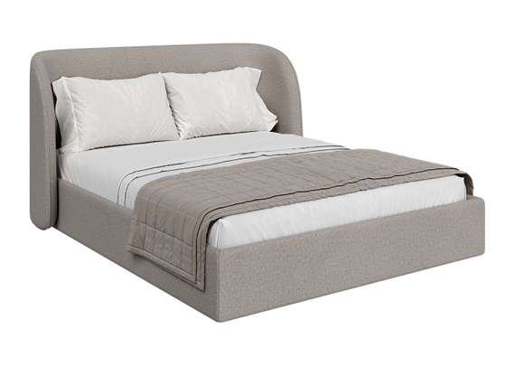 Кровать двуспальная Classic 160 см (бежевый, рогожка)