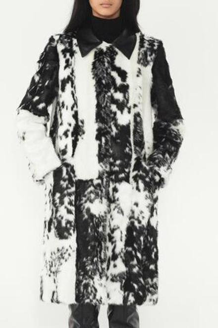 ZARA ШУБА С АНИМАЛИСТИЧЕСКИМ ПРИНТОМ — THE ITEM ZARA WOMAN, ЧЕРНЫЙ/БЕЛЫЙ