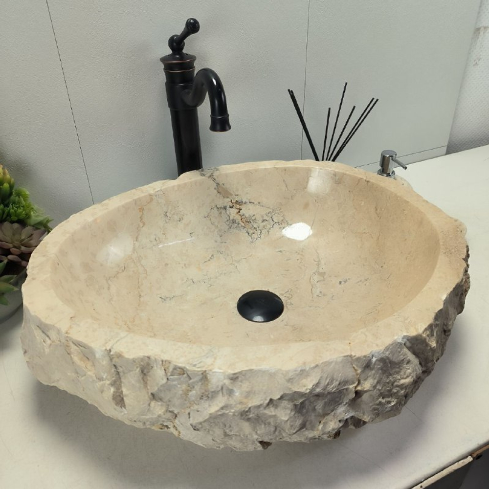 Каменная раковина из мрамора Erozy Cream EM-62090 (57*47*15)