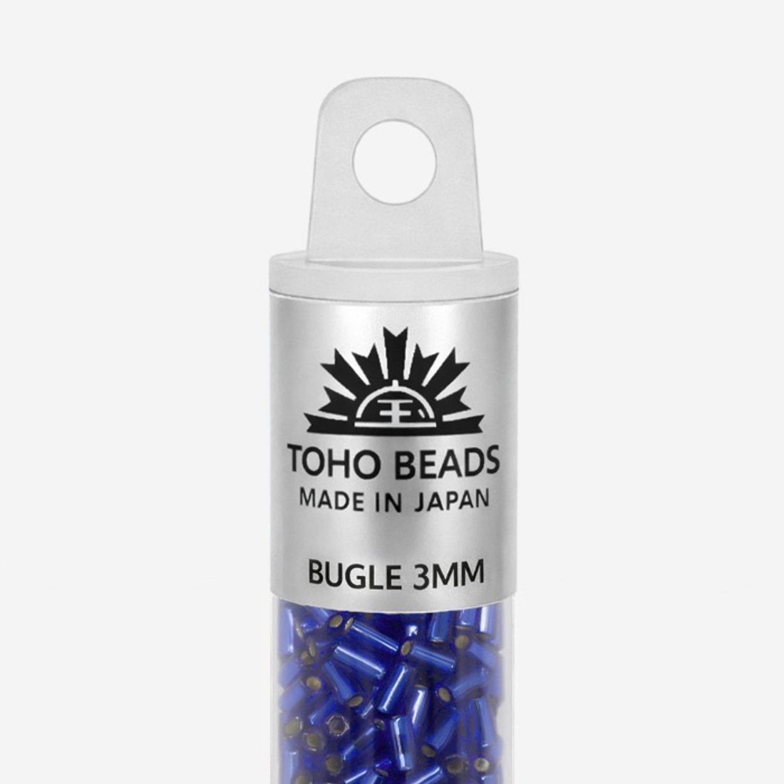Японский бисер TOHO Bugle (стеклярус) 3mm (№28), с внутренним серебрением, прозрачный