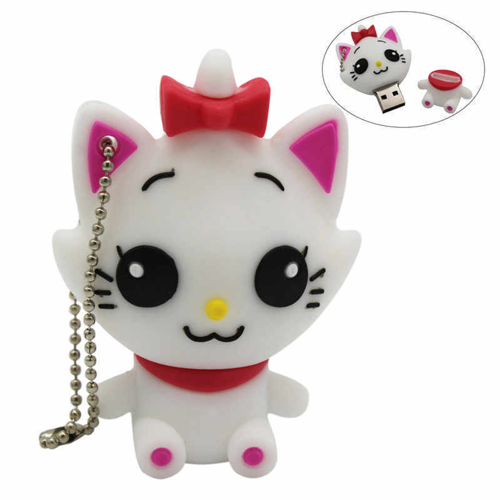 USB Флешка подарочная, 8GB, Белая кошка