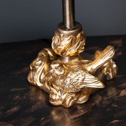 Настольная лампа Белла Бронза с абажуром Адель Шоколад