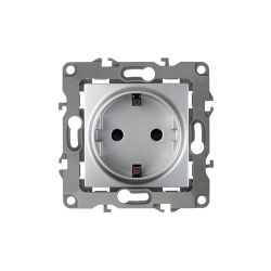 Розетка ЭРА Серия 12 12-2101-03 с заземлением 2P+E Schuko 16A-250В IP20 алюминий | Эра 12