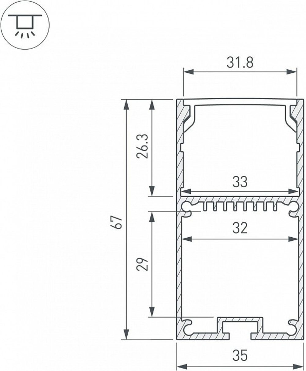 Профиль накладной Arlight SL-LINE 042903