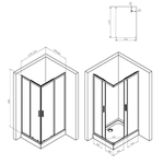 Душевое ограждение 120x90, без Поддона AM.PM Gem S W93G-404-120290-BT Черный