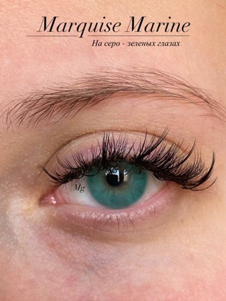 Бирюзовые цветные линзы Marquise Lucia Marine / Цветные линзы для темных и светлых глаз / 12 месяцев