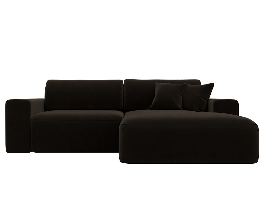 Диван угловой Лига-036 НПБ Классик правый угол МИКРОВЕЛЬВЕТ Коричневый