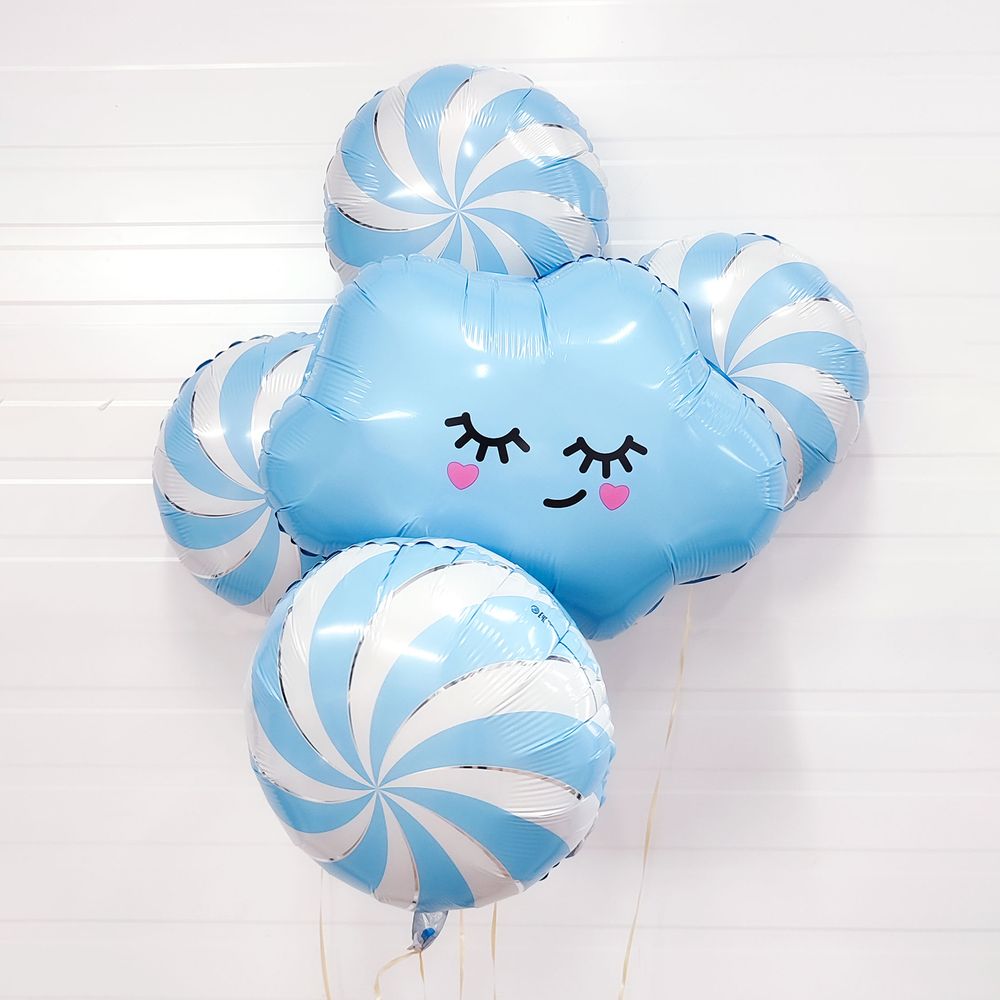 Шар (27''/69 см) Фигура, Облачко, Голубой, 1 шт. в упак.