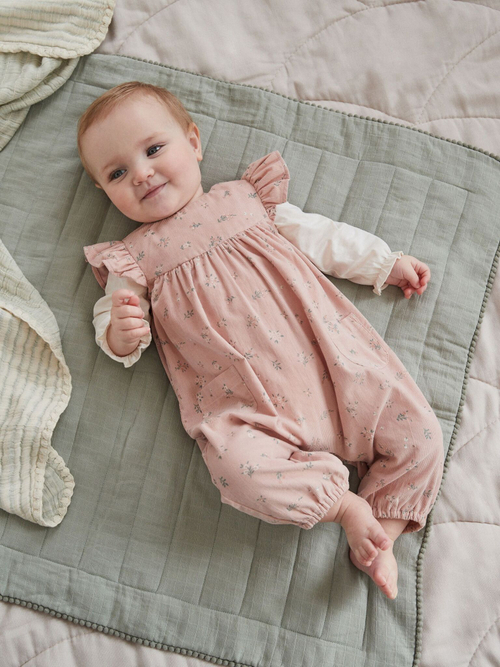 Комбинезон и боди в комплекте для девочки Next Q94-787, Розовый, Молочный