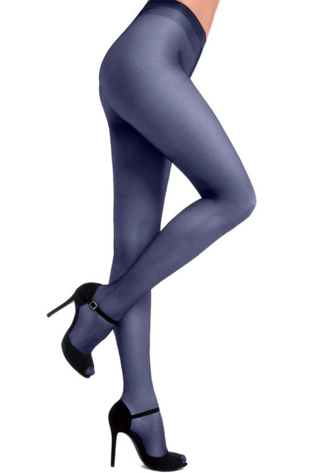 Колготки Tulle с эффектом сетки-тюль синего цвета