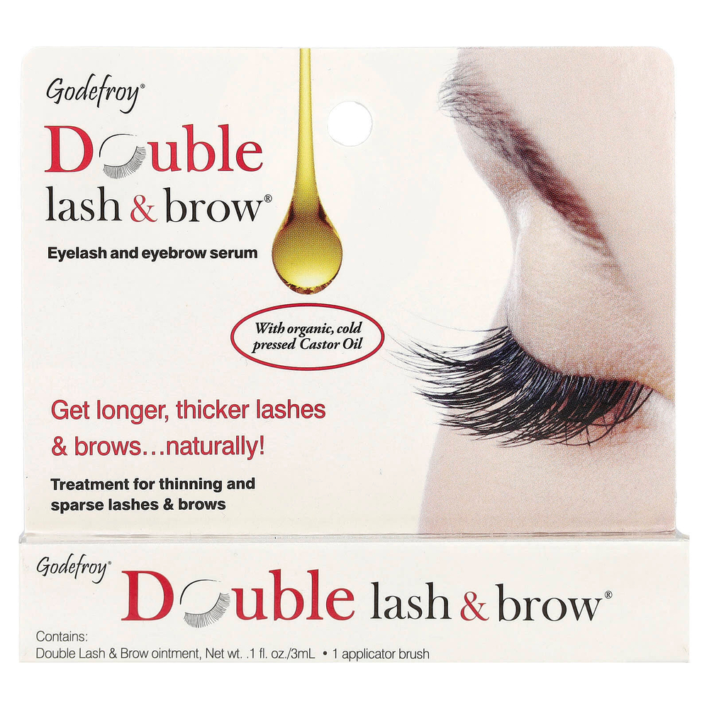 Godefroy, Double Lash & Brow®, сыворотка для ресниц и бровей, 3 мл (0,1 жидк. унции)