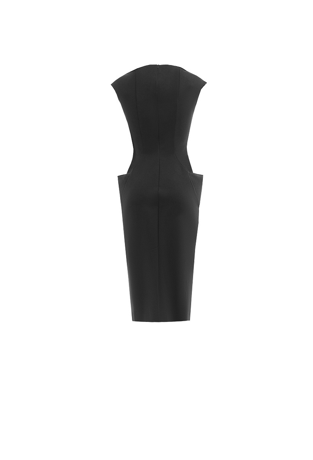 Платье-футляр без рукавов черное 10-01-25 SS