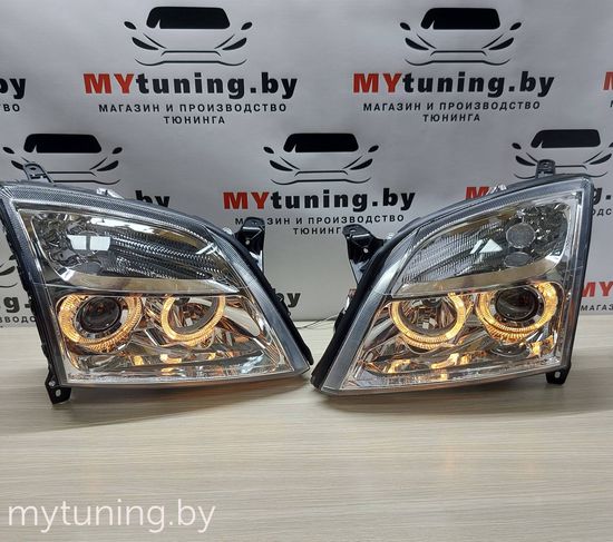 Передние фары angel eyes chrome для Opel Vectra C