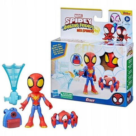 Фигурки Hasbro Spidey Amazing Friends - Фигурка супергероя Спайди, робот-паук-помощник и большая вращающаяся паутина F7256