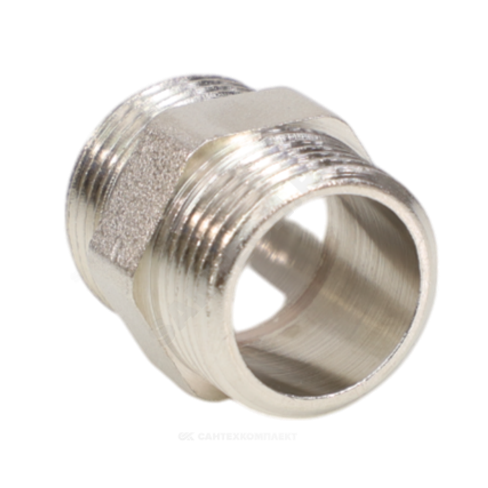 Ниппель латунь никель Ду 32 (1 1/4") НР VALFEX VF.582.N.114
