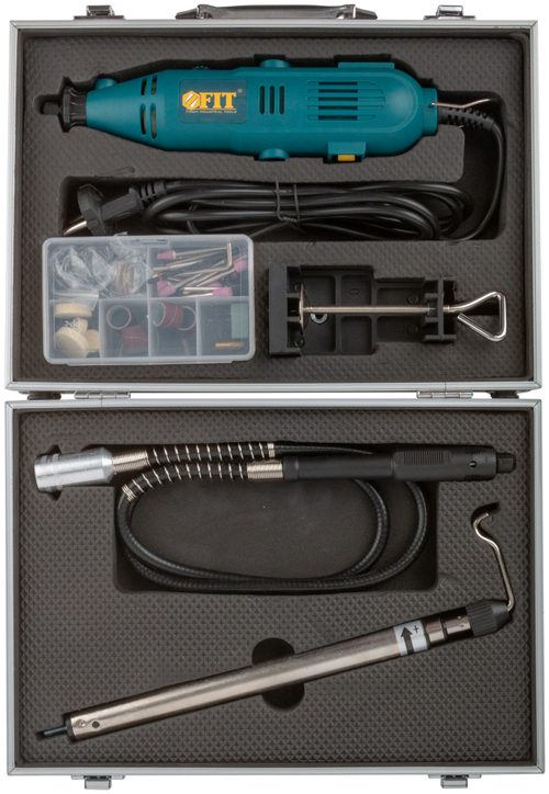 Гравировальная машина 135 Вт, 10000-32000 об/мин, 2,4/3,2 мм, БС щеток, набор насадок , алюмин. кейс 80592