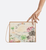 Клатч Dior 30 Montaigne Dea из коллекции Saint-Tropez Souvenir, мультиколор жаккард