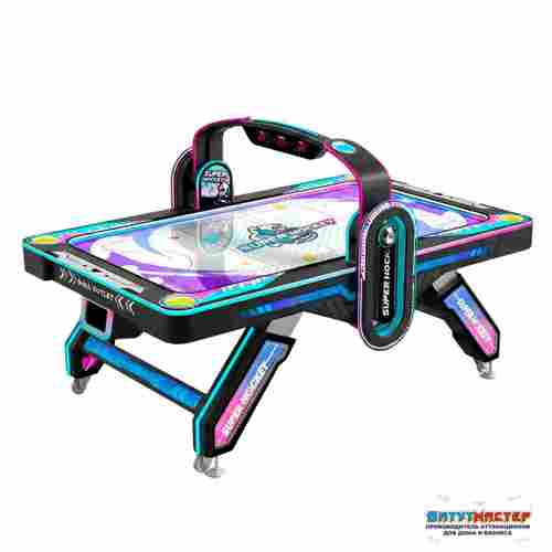 Аэрохоккей коммерческий большой «Неон» для ТРЦ, 220×130×140 см