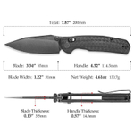 Складной туристический нож TRIVISA Hornet-CG клинок 14C28N рукоять G10 (черный-черный)