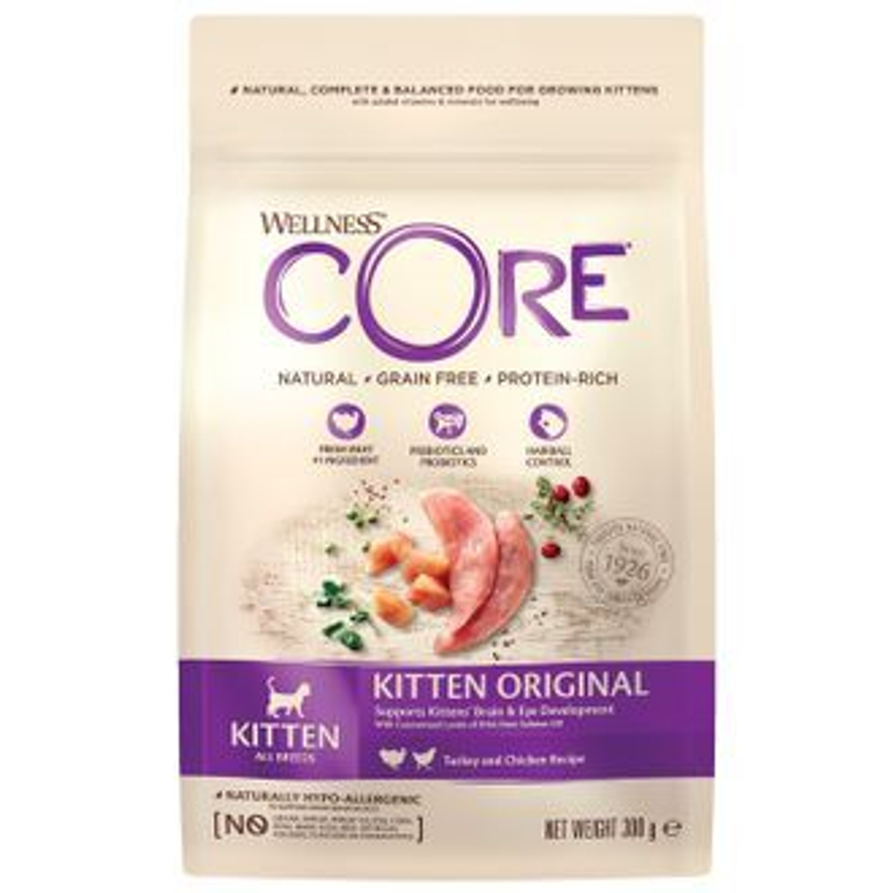 CORE Сухой беззерновой корм из индейки для котят 300 г