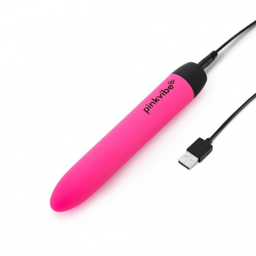 Розовый перезаряаемый вибромассажер классической формы - 18 см. (Цвет: розовый)