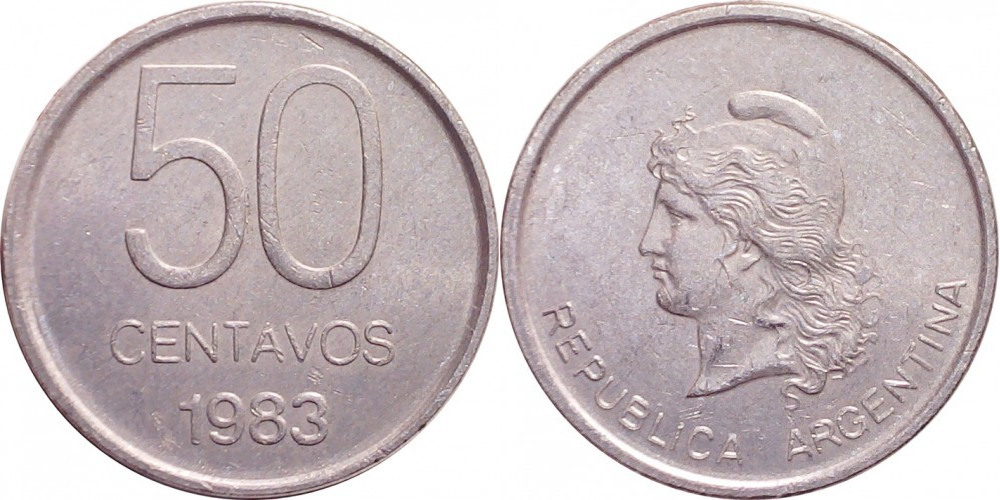 Аргентина 50 сентаво, 1983 Свобода XF