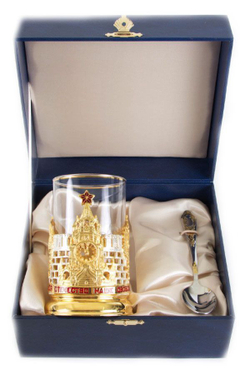 Подстаканник Славься Отечество с позолотой