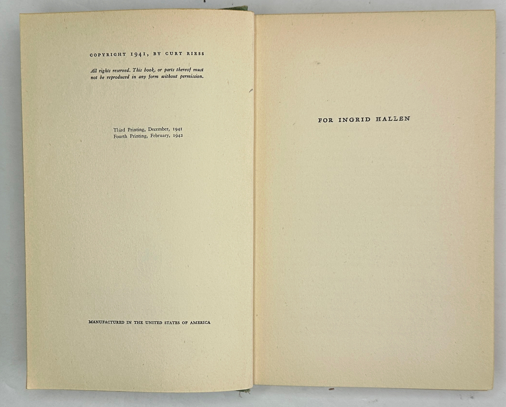 Curt Riess [Курт Рисс]. Total espionage [Тотальный шпионаж] . New York, G. P. Putnams sons, 1941г.