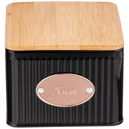 БАНКА AGNESS "ЧЕРНОЕ ЗОЛОТО"ДЛЯ ЧАЙНЫХ ПАКЕТИКОВ 11*11*7 СМ (КОР=24ШТ.)