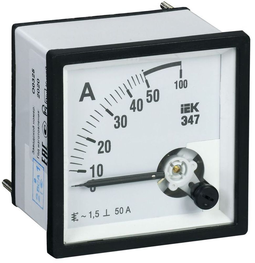 Амперметр Э47 96х96мм 50А кл. точн. 1.5 IEK IPA20-6-0050-E Амперметр Э47 96х96мм 50А кл. точн. 1.5 IEK IPA20-6-0050-E