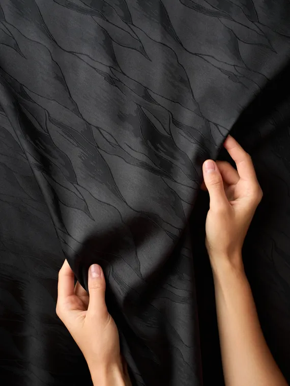 Ткань шелк Армани Жаккард, арт. 82092, дизайн "мастихин", черный