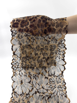 Эластичное кружево леопардовое ширина 22 см