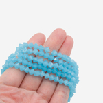 Хрустальные бусины, оттенок "Голубой опал", 5мм, куб с гранями