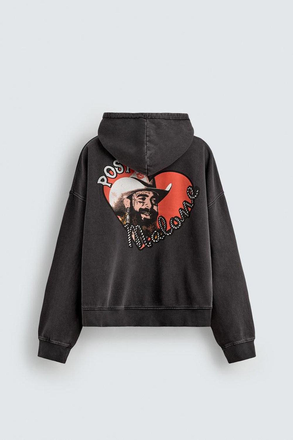 ZARA ХУДИ С ГРАФИЧЕСКИМ ПРИНТОМ POST MALONE™, ЧЕРНЫЙ