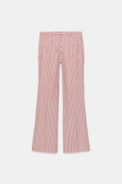 ZARA БРЮКИ В ПОЛОСКУ — ZW COLLECTION, КРАСНЫЙ/БЕЛЫЙ