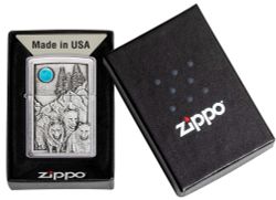 Зажигалка Zippo Wolf Design с покрытием Brushed Chrome (49295)