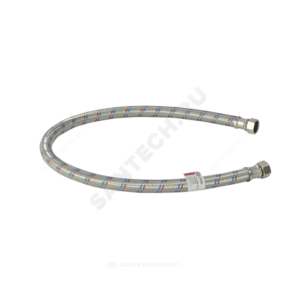Подводка гибкая для воды нержавеющая оплетка ГИГАНТ 1/2" г-г L=1.2м AQUALINE 04936