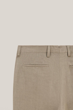 Massimo Dutti Льняные брюки с двойными вытачками - Limited Edition, хаки