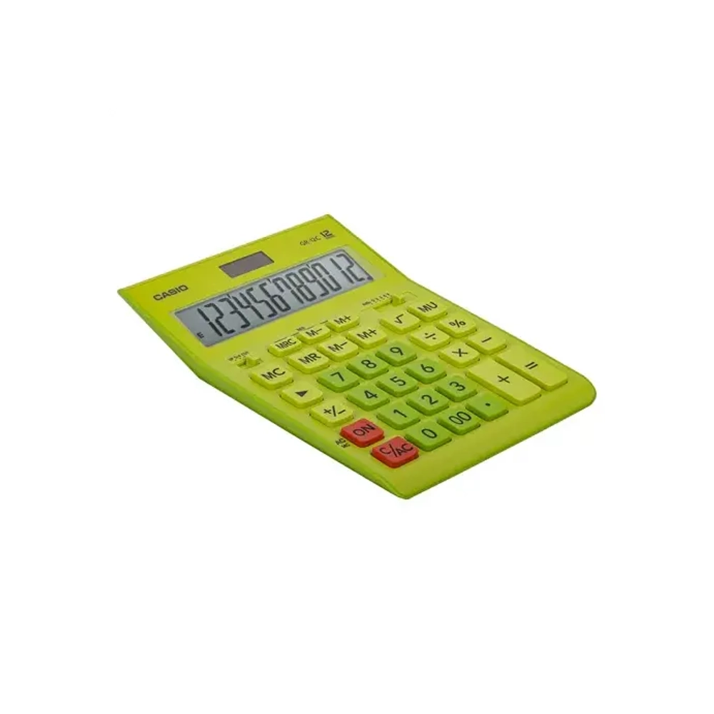 Калькулятор CASIO 12 р., САЛАТОВЫЙ, GR-12C-GN-W-EP