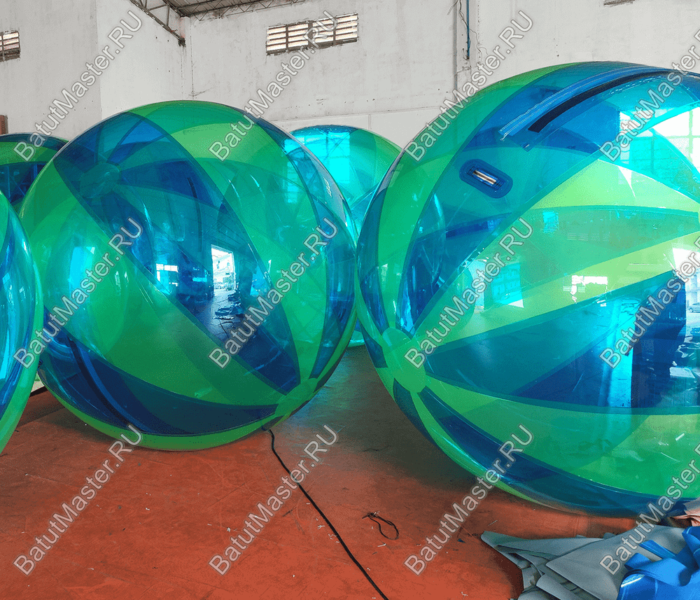 Аттракцион Водный шар ТПУ «Сине-зеленый» 2*2*2 м