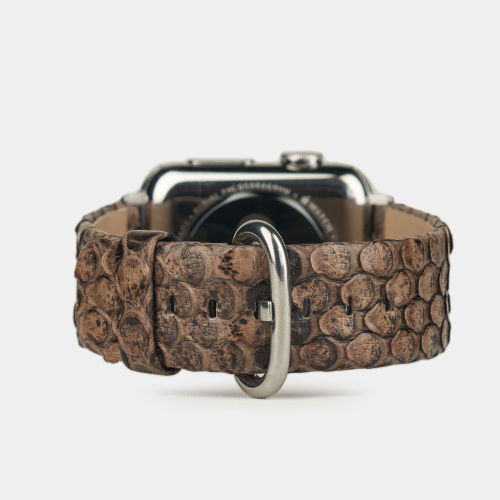 Ремешок для Apple Watch 44/45/46 mm из кожи питона, бежевого цвета