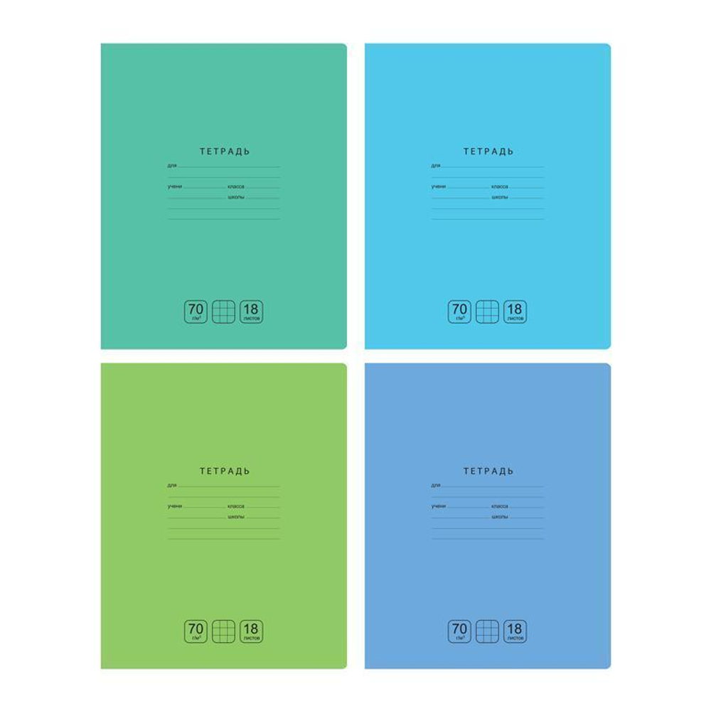 Тетрадь А5 18л. клетка "Отличная", ассорти (BG)